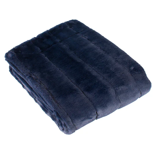 Garden Furniture Accessories - Empress Faux Fur Throw - Navy - Image 3