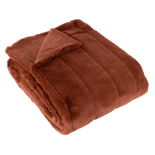 Garden Furniture Accessories - Empress Faux Fur Throw - Rust - Image 3