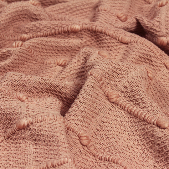 Garden Furniture Accessories - Motti Woven Tufted Stripe Throw - Blush