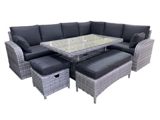 Large Corner with Adjustable Table in Grey - Club By Harbo - Image 3