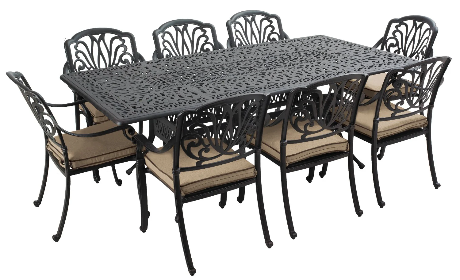 Outdoor Dining 8 Seat Rectangular in Cast Aluminium - Amalfi By Hartman - Image 4