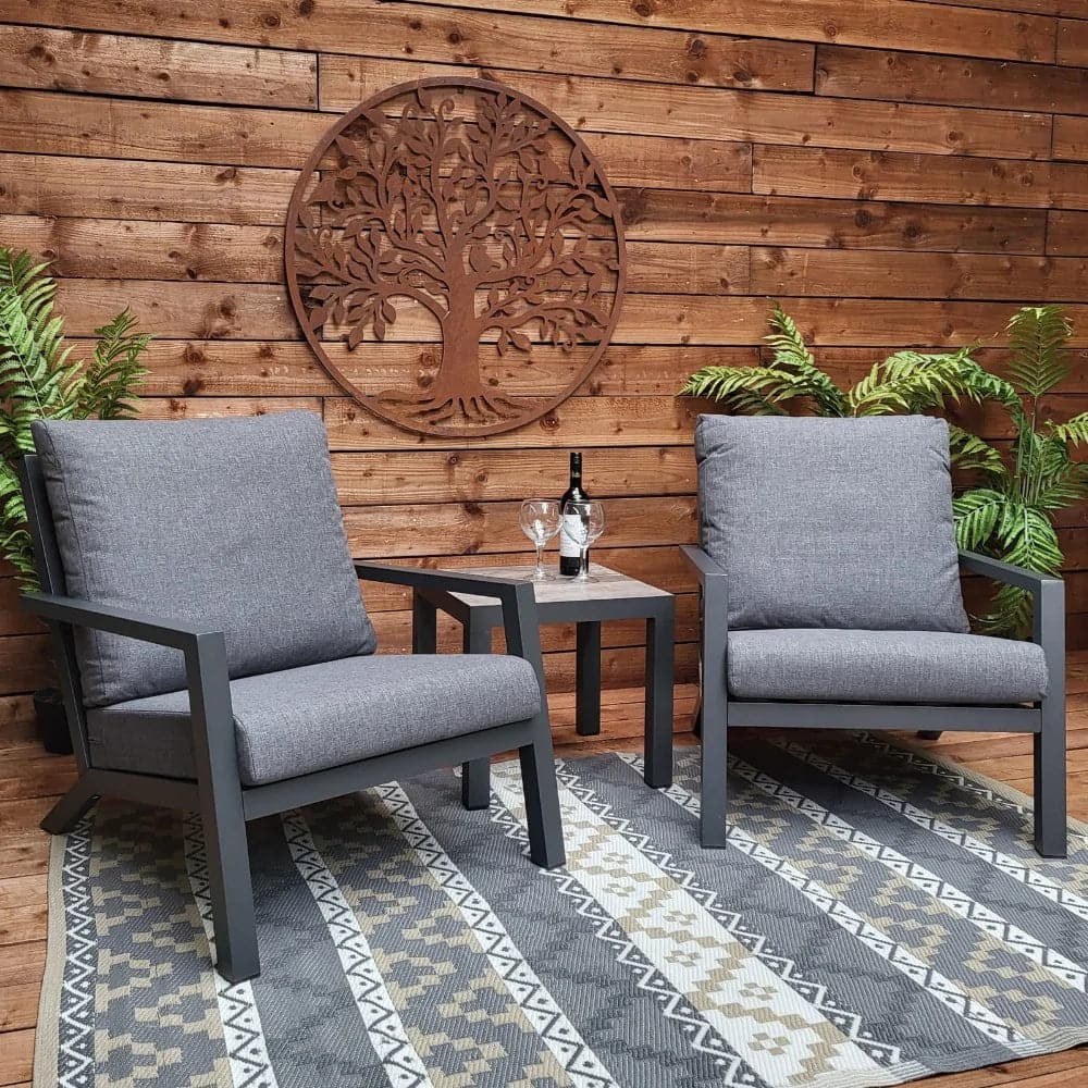 Triton Bistro Set - Grey - All Weather | Vila - Image 3