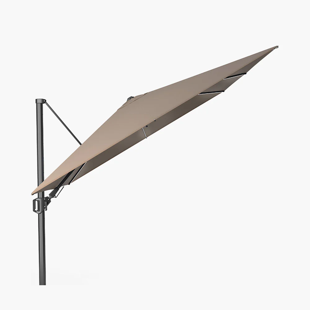 Glow Challenger T2 Cantilever Parasol - 3m Square Taupe | Pacific Lifestyle - Image 2