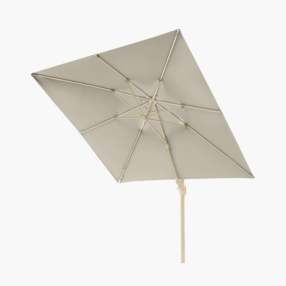 Glow Challenger T2 Cantilever Parasol - 3m Square Sandstone / Champagne | Pacific Lifestyle