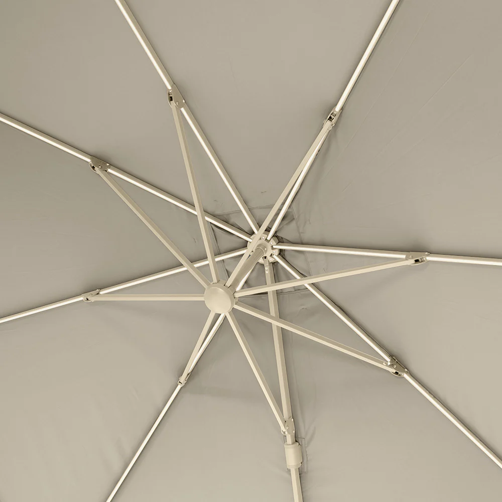 Glow Challenger T2 Cantilever Parasol - 3m Square Sandstone / Champagne | Pacific Lifestyle - Image 3