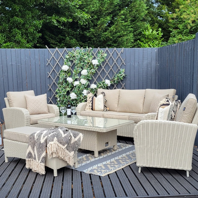 Outdoor Lounge with Adjustable Table - Haven Pebble By Harbo - Image 4