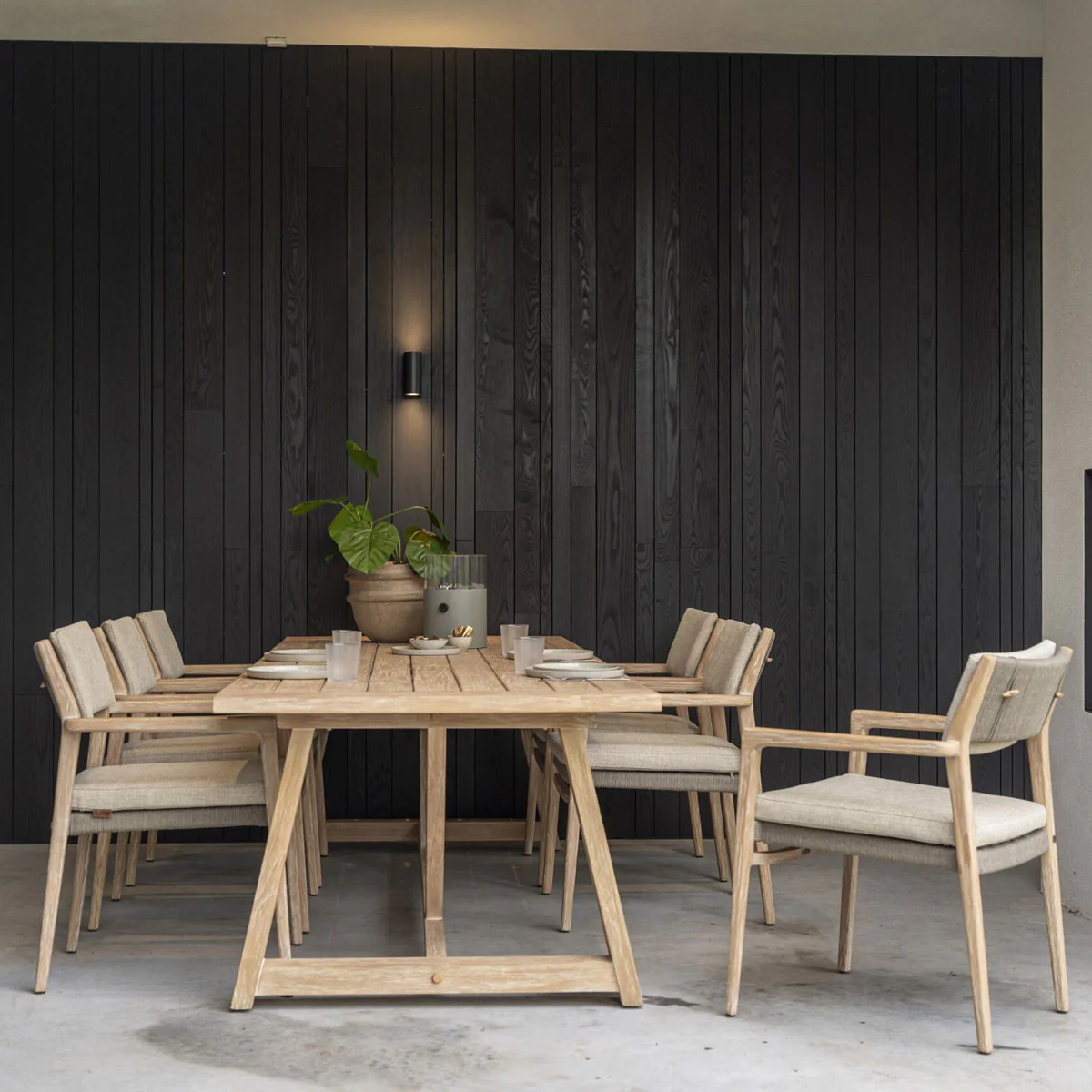 Julia 6 Seat Outdoor Dining Set with Noah Teak Table | 4 Seasons Outdoor - Image 3