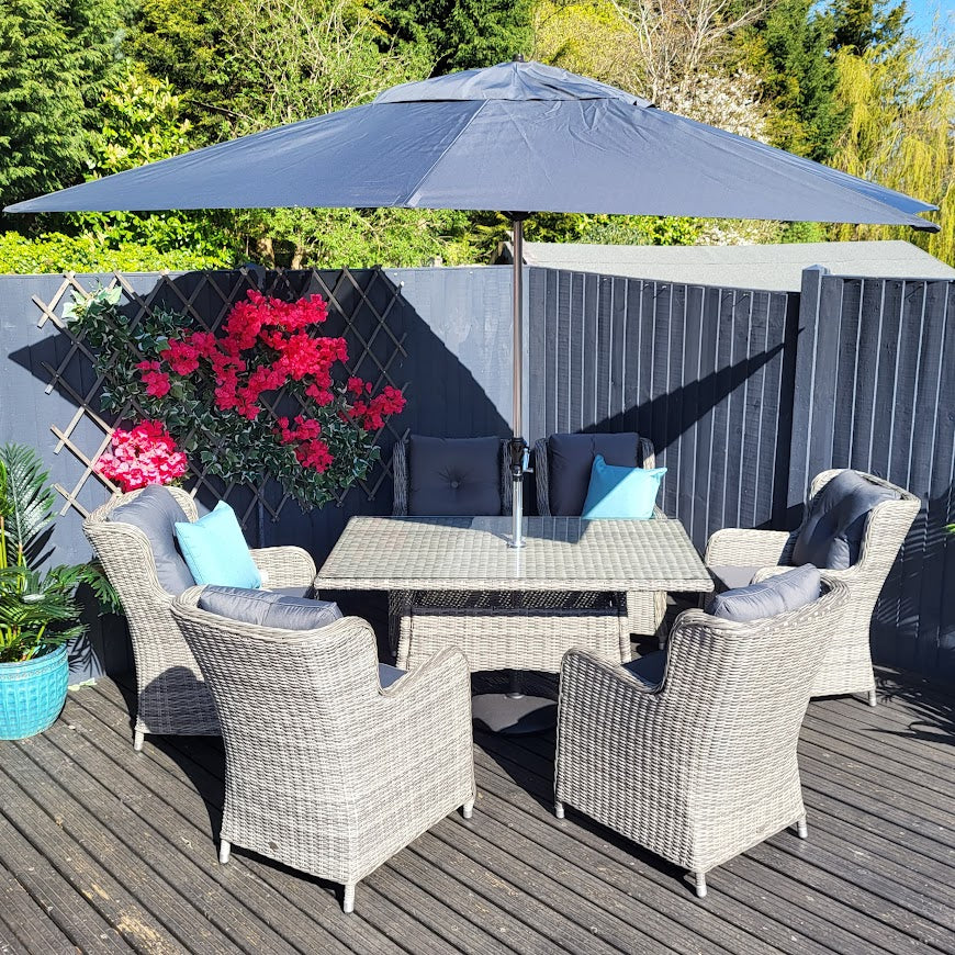 Outdoor Dining 6 Seat Rectangular in Grey - Seville By Katie Blake - Image 3