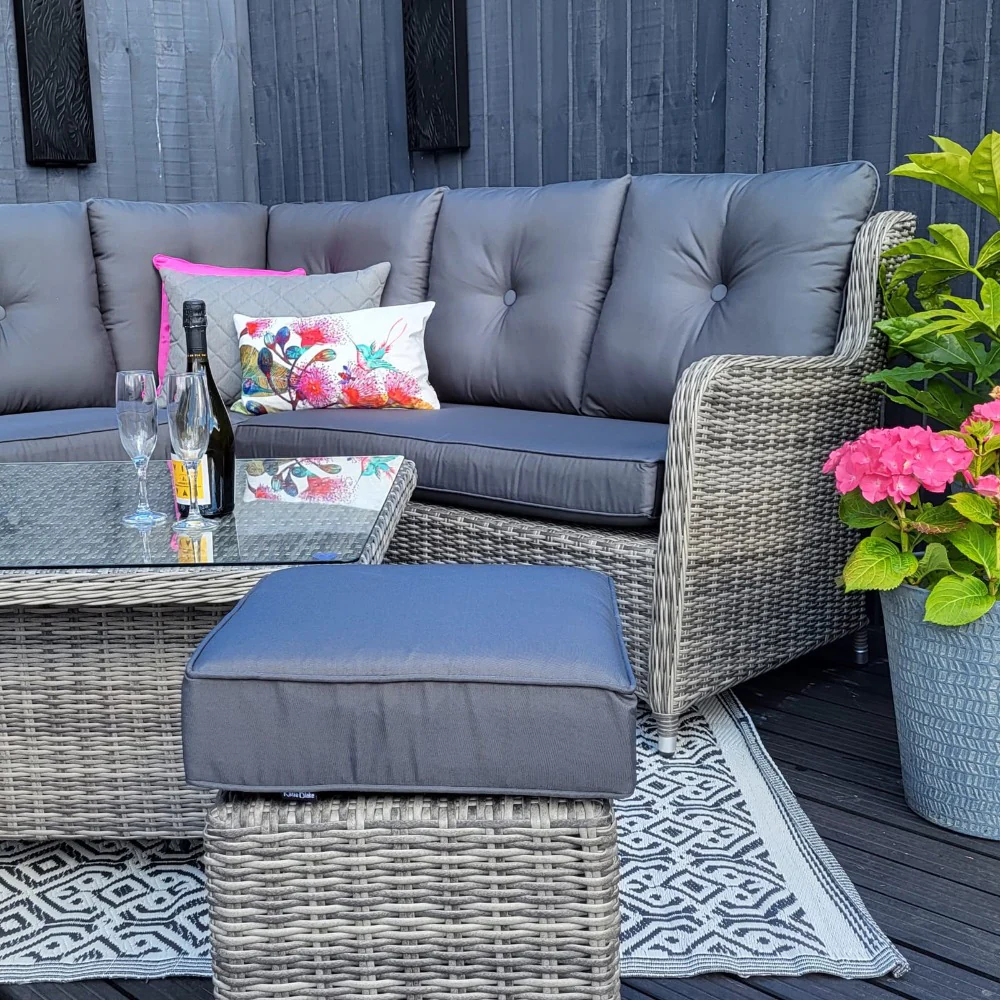 Seville Compact Corner with Adjustable Table in Grey | Katie Blake (Free Cover) - Image 3