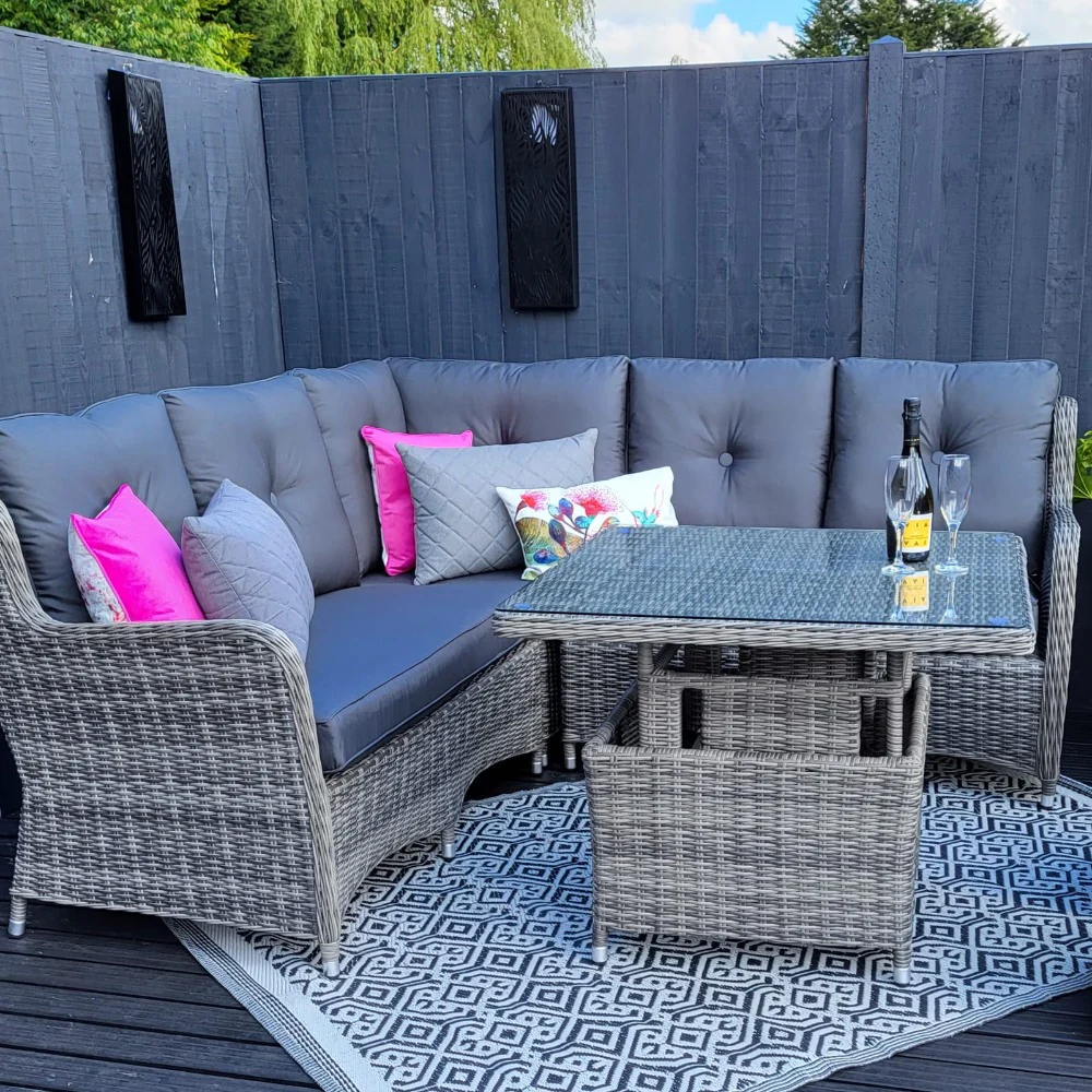 Seville Compact Corner with Adjustable Table in Grey | Katie Blake (Free Cover) - Image 7