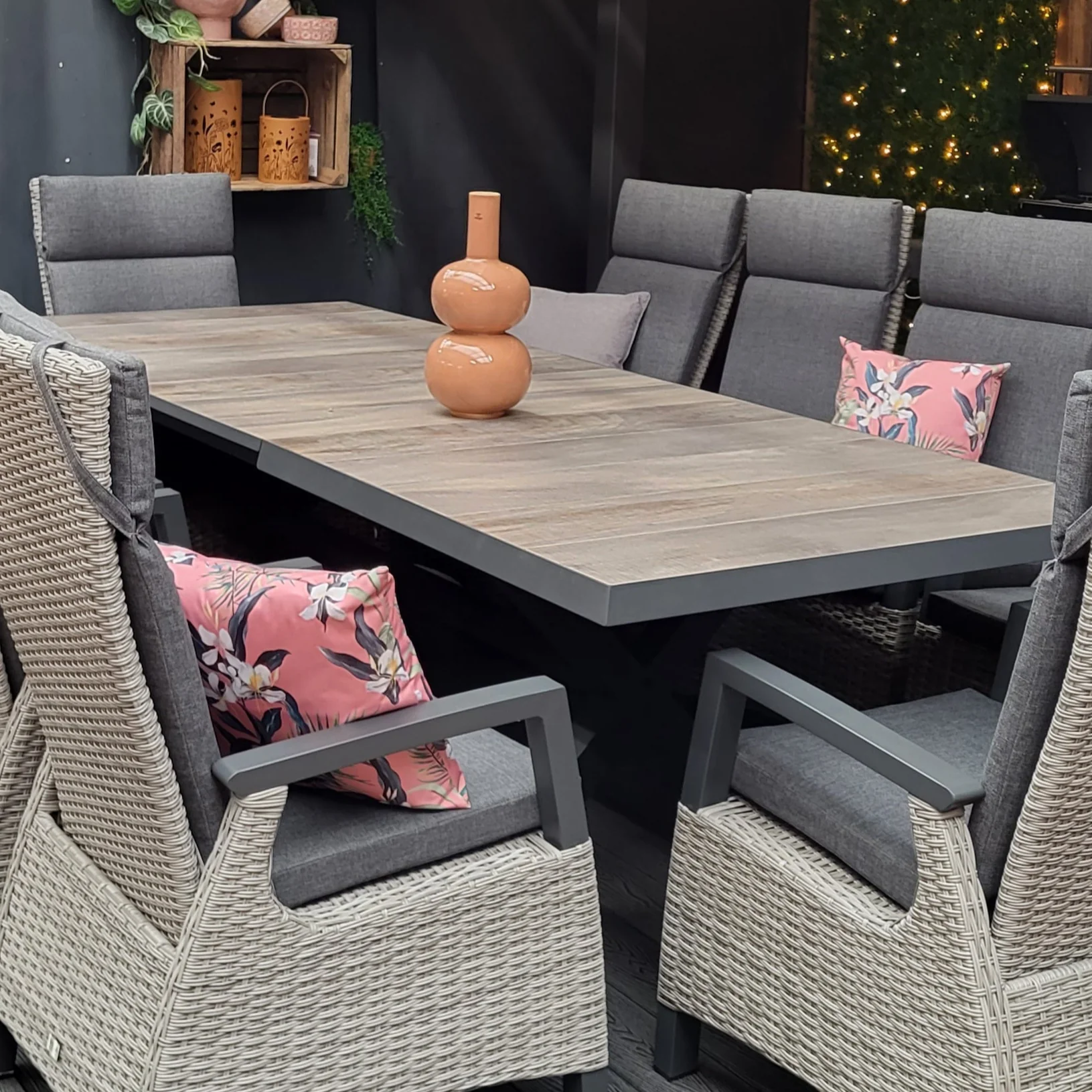 Kendal Large Extending Dining Table in Grey | Vila - Image 2