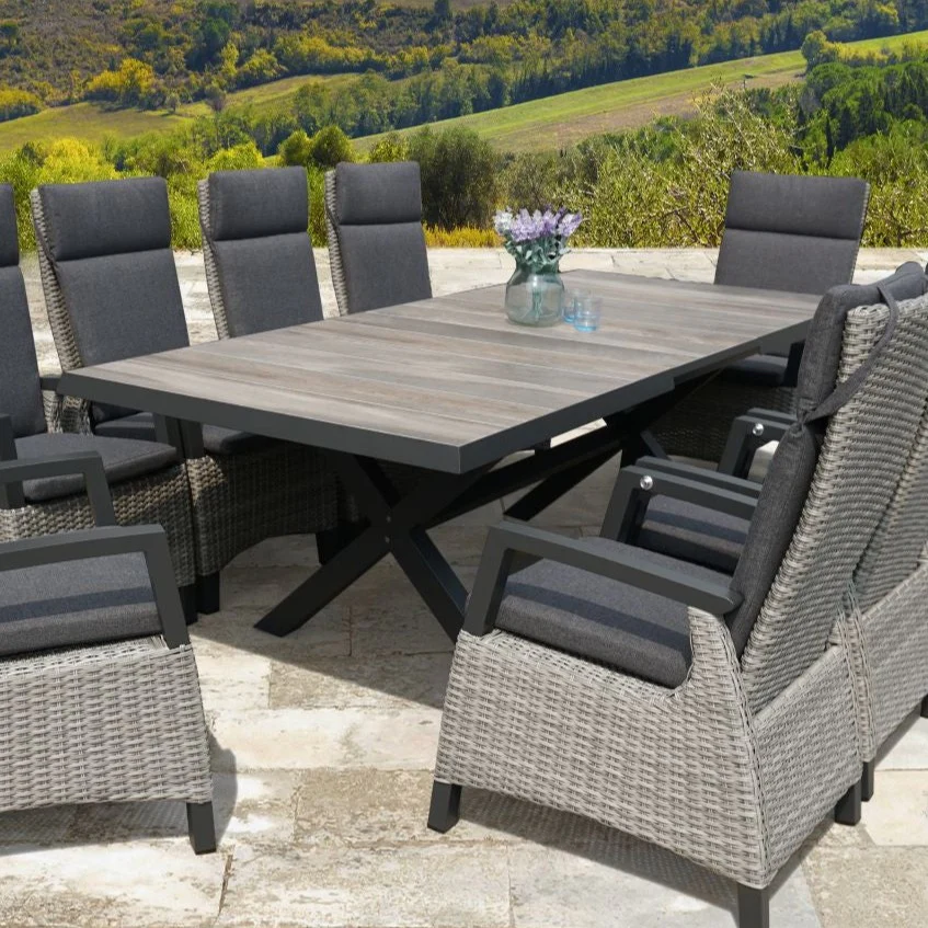 Kendal Large Extending Dining Table in Grey | Vila - Image 3