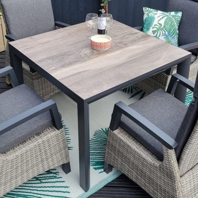 Kendal Outdoor Square Table in Grey By Vila