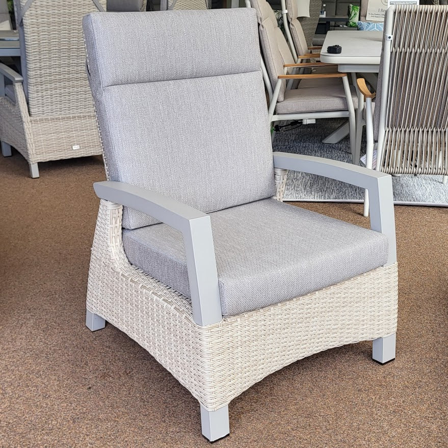Kendal Reclining Lounge Chair in Natural - All Weather Cushion | Vila