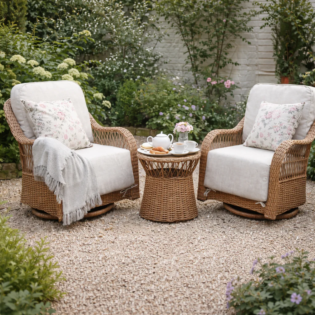 Kirkby Outdoor Rocking & Swivel Bistro Set | Vila