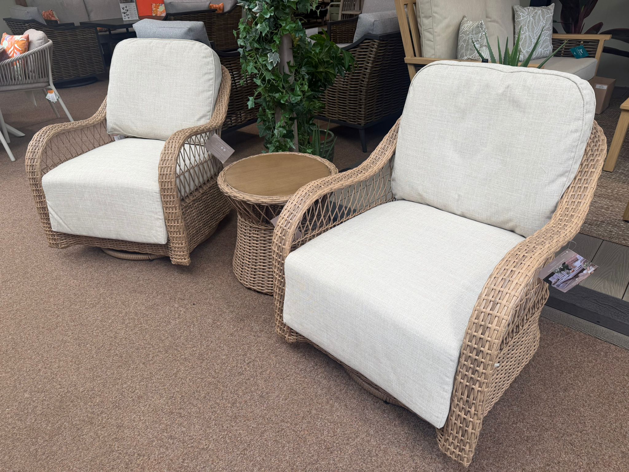 Kirkby Outdoor Rocking & Swivel Bistro Set | Vila - Image 2