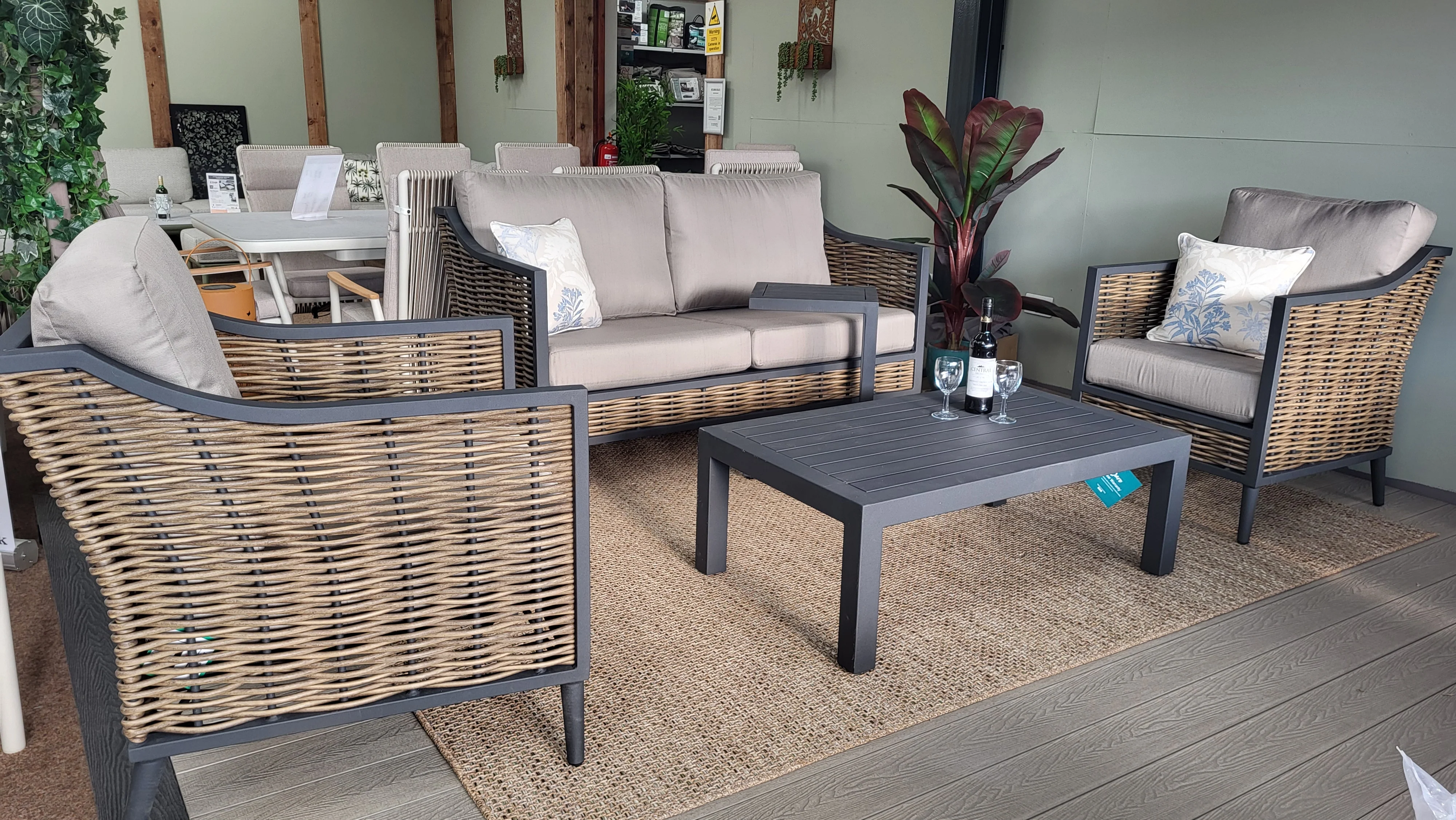 Langley Outdoor Lounge Seating Cushions Oakley Taupe | Daro - Image 3