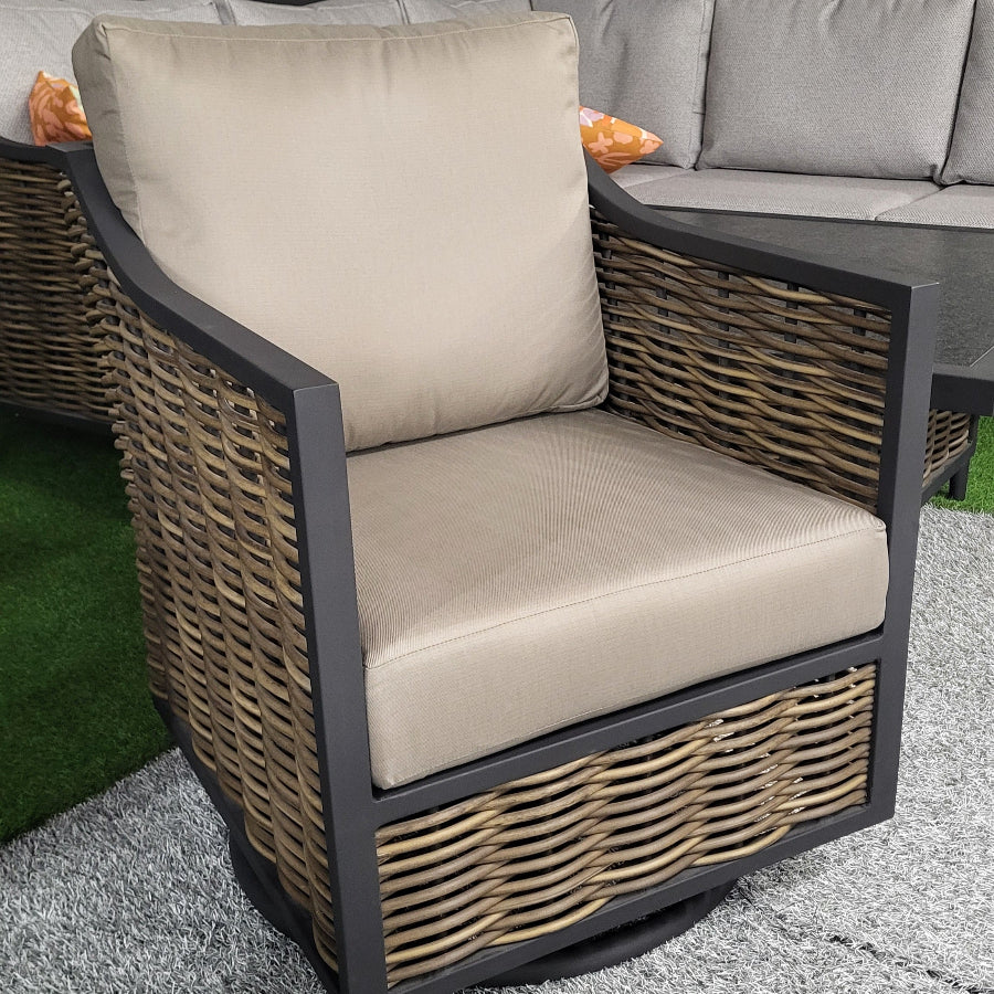 Langley Outdoor Swivel Armchair - Oakley Taupe | Daro