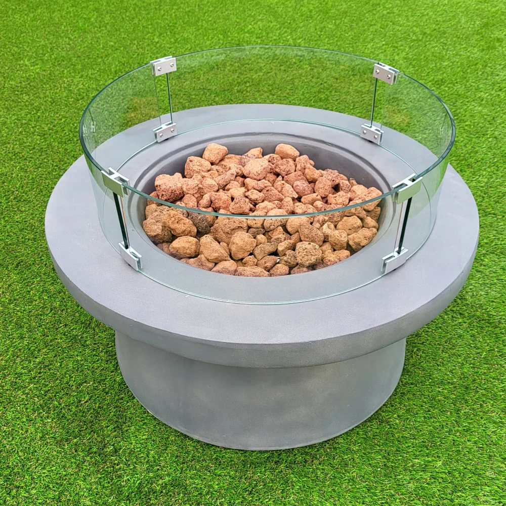 San Antonio Gas Firepit Bowl in Grey - FREE Wind Guard - Image 5