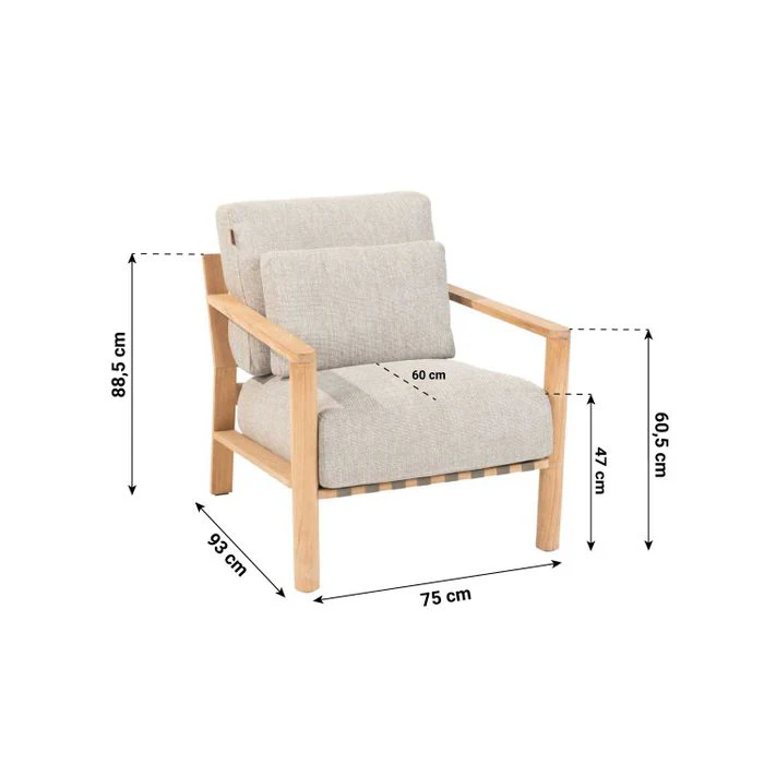 Lucas Outdoor Teak Lounge Chair | 4 Seasons Outdoor - Image 3
