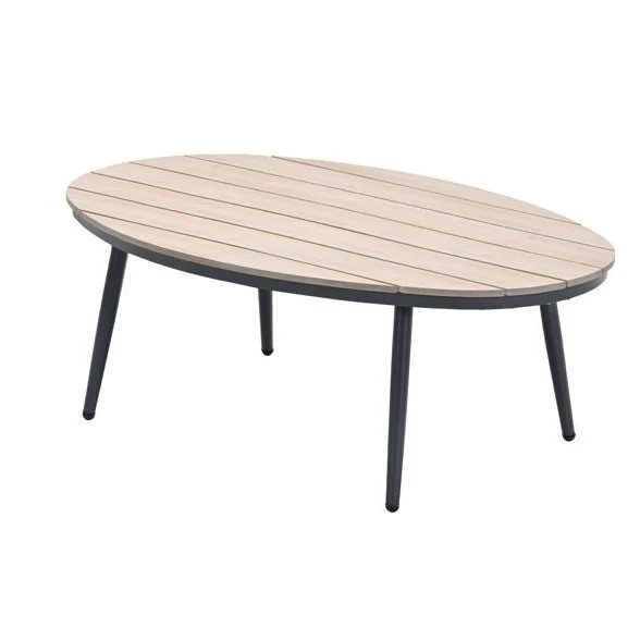 Margriet Coffee Table Oval - Carbon Black - Vironwood Top | Garden Impressions - Image 2