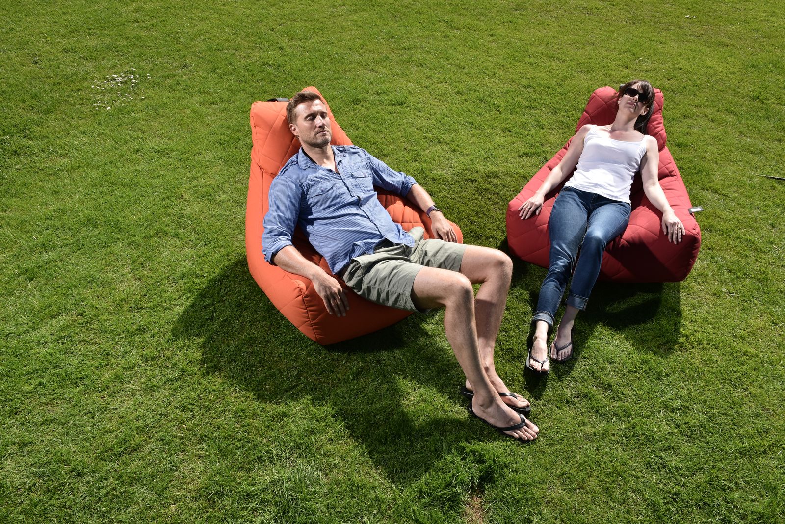 Mighty Quilted Outdoor Bean Bag - Orange - Image 2