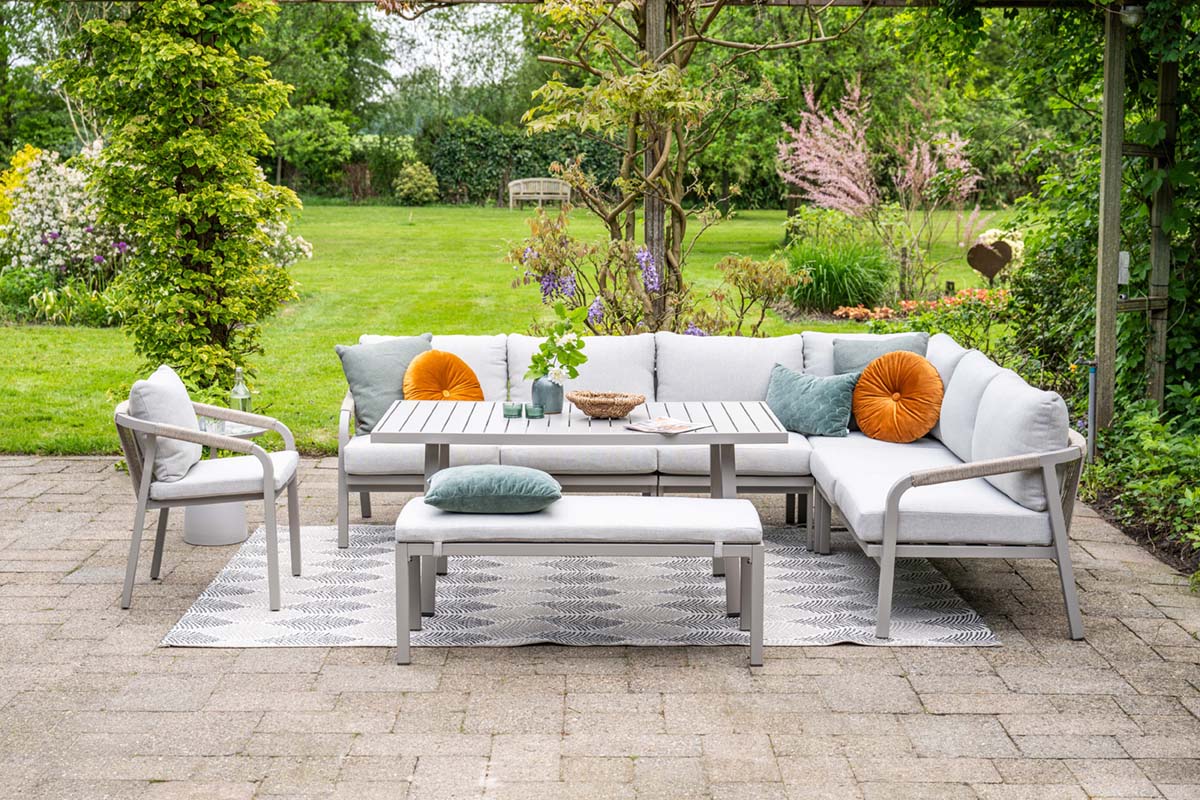 Monti Outdoor Dining Corner Set with Chair and Bench | Garden Impressions - Image 6