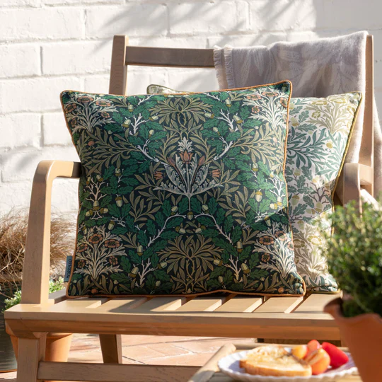 Multi Acorn Outdoor Scatter Cushion - Morris & Co (Forest/Leaf Green)