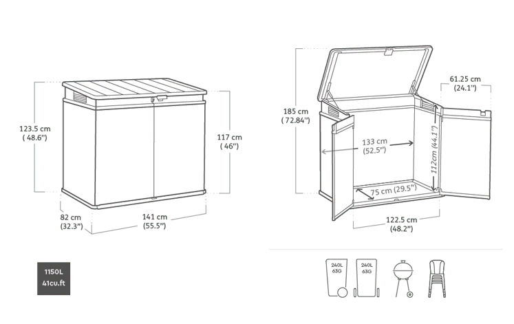 Norfolk Leisure | Keter Elite Store 1150L Storage Shed - Grey - Image 7