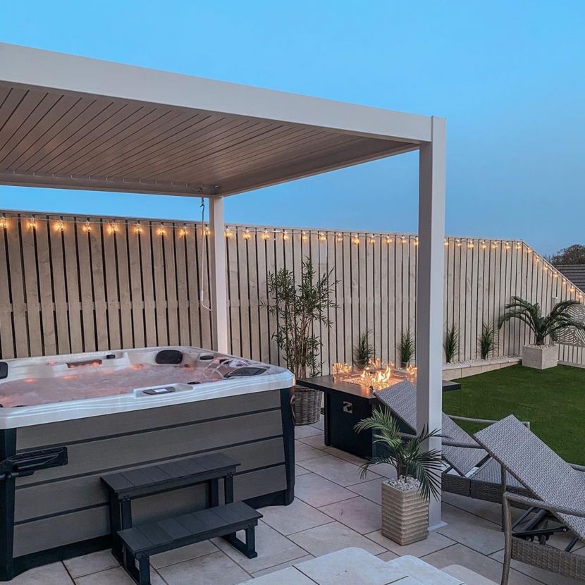 Titan Aluminium Metal Pergola in Chalk White - 3.0m x 3.0m Free Standing - Image 10