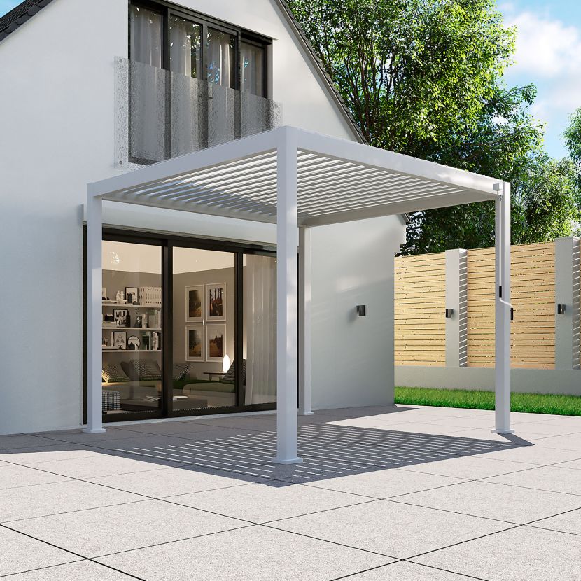 Titan Aluminium Metal Pergola in Chalk White - 3.0m x 3.0m Free Standing - Image 12