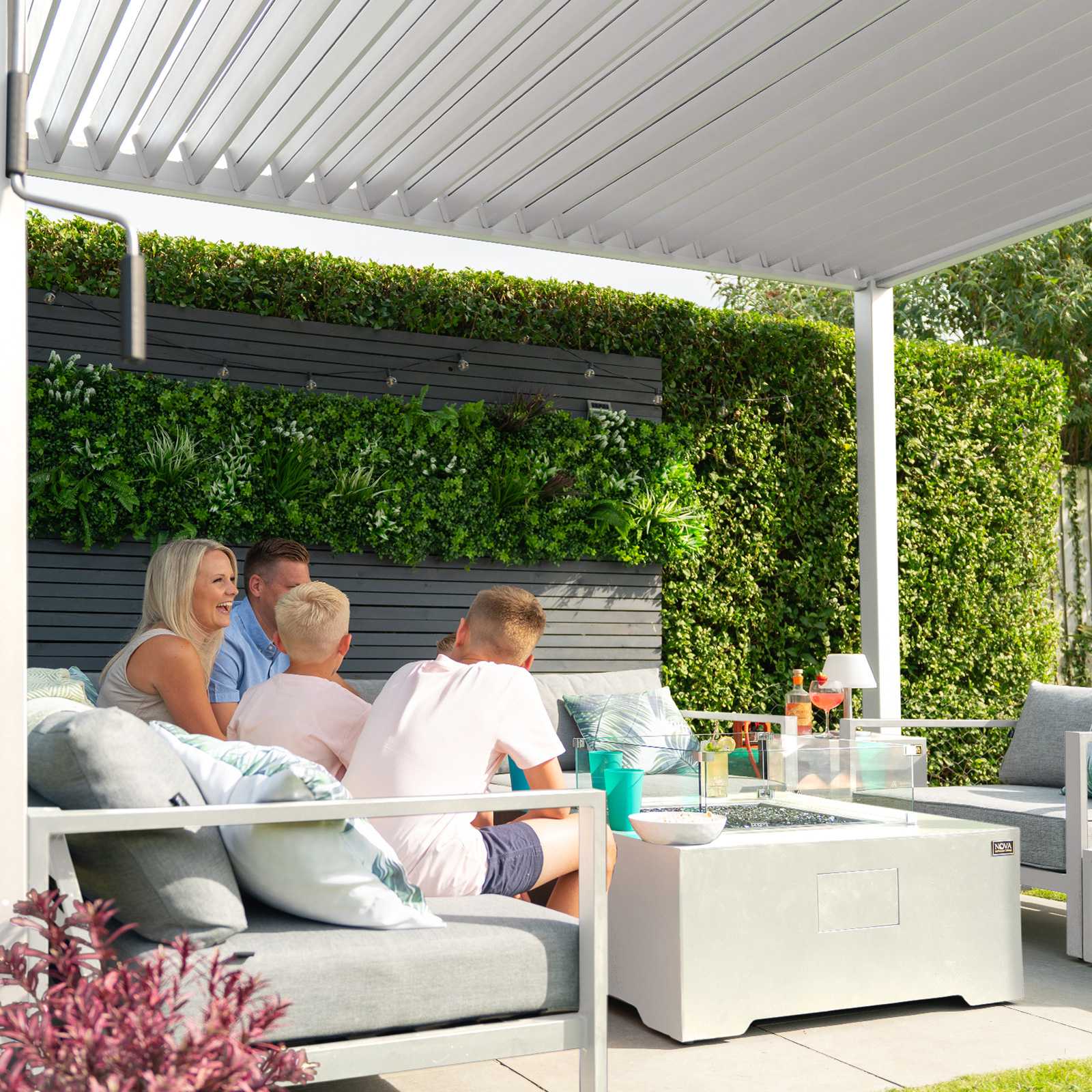 Titan Aluminium Metal Pergola in Chalk White - 3.0m x 3.0m Free Standing - Image 4