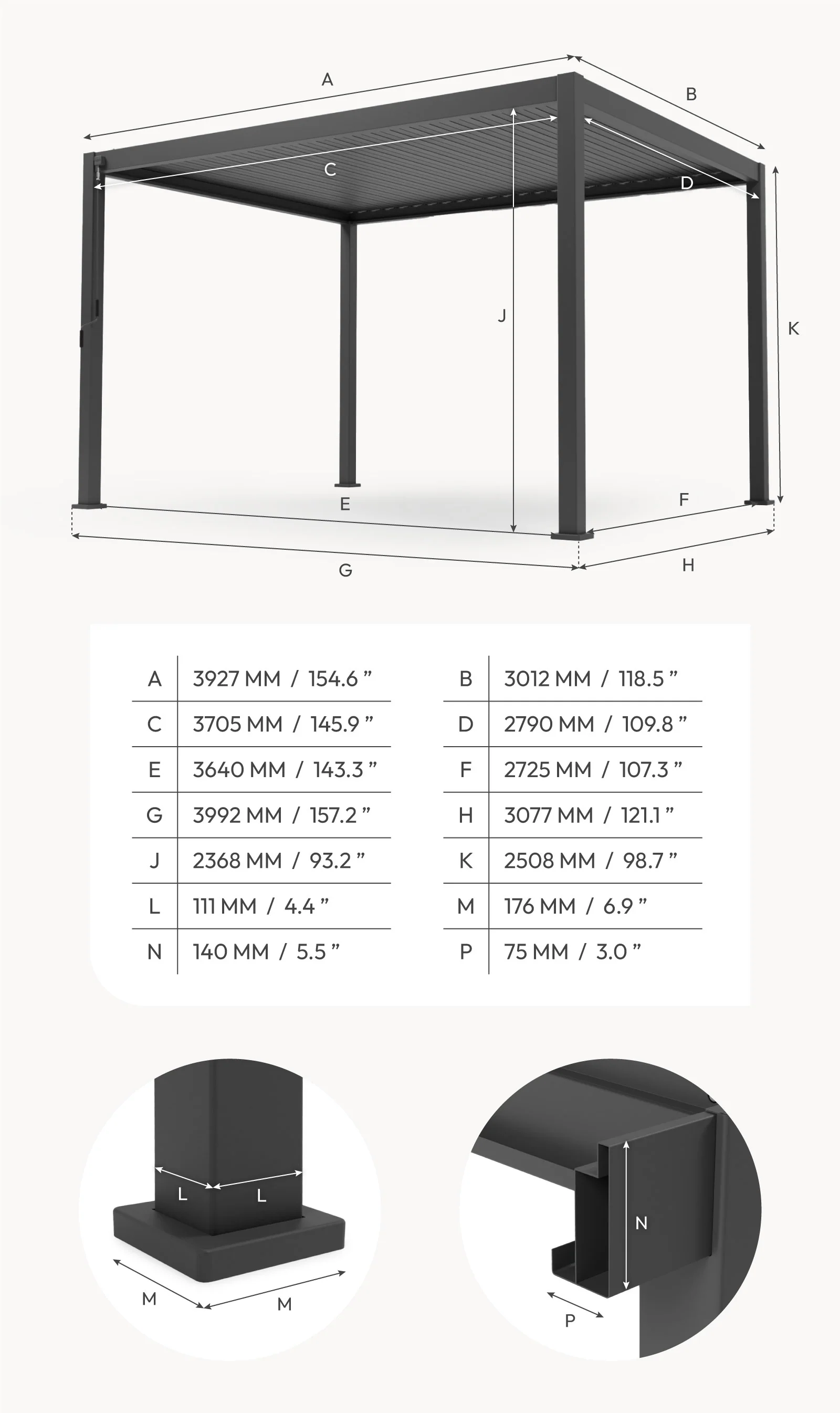 Titan Pergola, Strong Aluminium (Not Steel) - 3m x 4m | Nova - Image 23