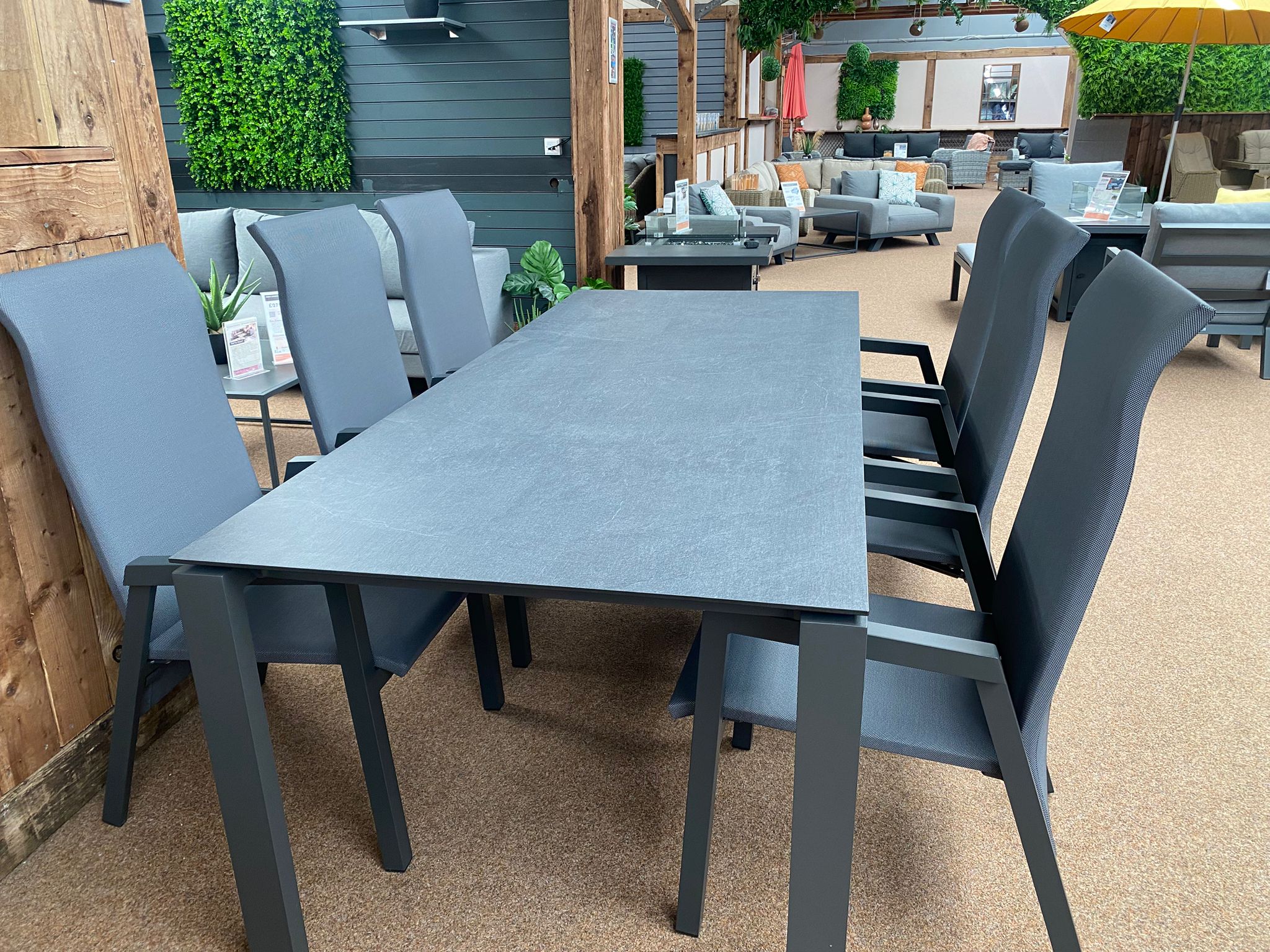 Outdoor 6 Seat Grey HPL Goa Table with Venice Chairs - Image 3