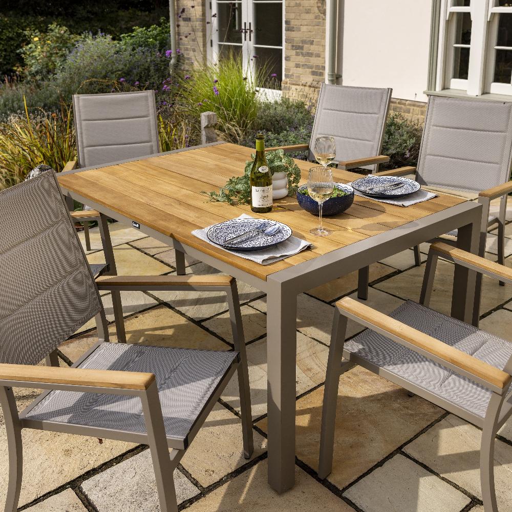 Outdoor 6 Seat Rectangular Dining Set | Ezra By Hartman - Image 10