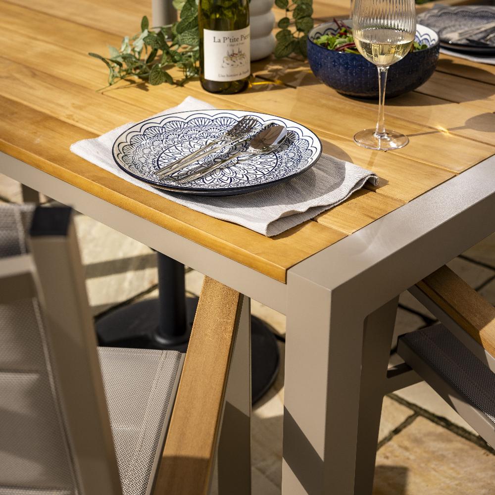 Outdoor 6 Seat Rectangular Dining Set | Ezra By Hartman - Image 3