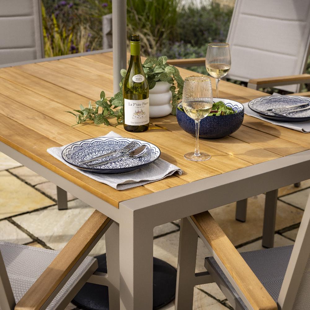 Outdoor 6 Seat Rectangular Dining Set | Ezra By Hartman - Image 4