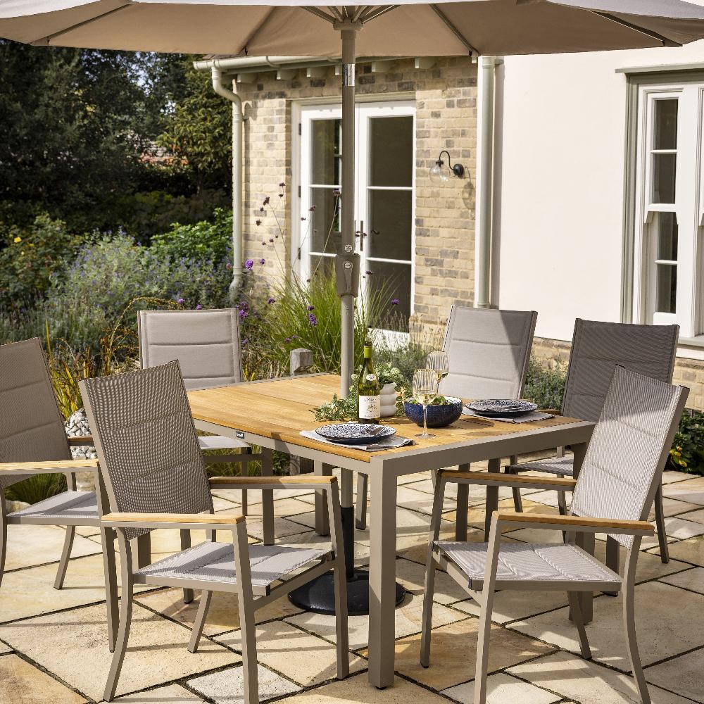 Outdoor 6 Seat Rectangular Dining Set | Ezra By Hartman - Image 6