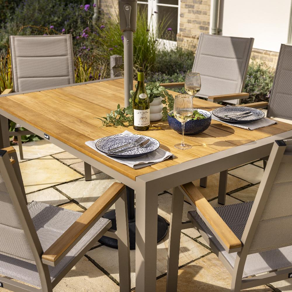 Outdoor 6 Seat Rectangular Dining Set | Ezra By Hartman - Image 7