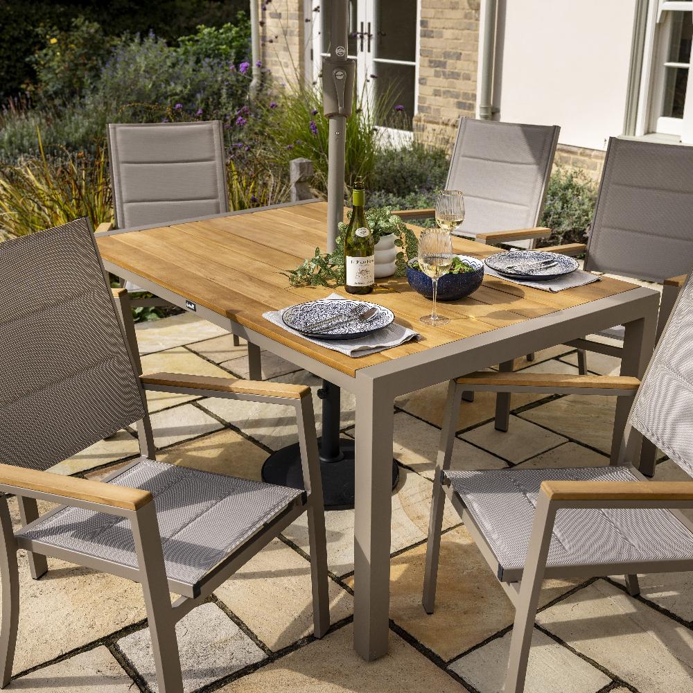 Outdoor 6 Seat Rectangular Dining Set | Ezra By Hartman - Image 9