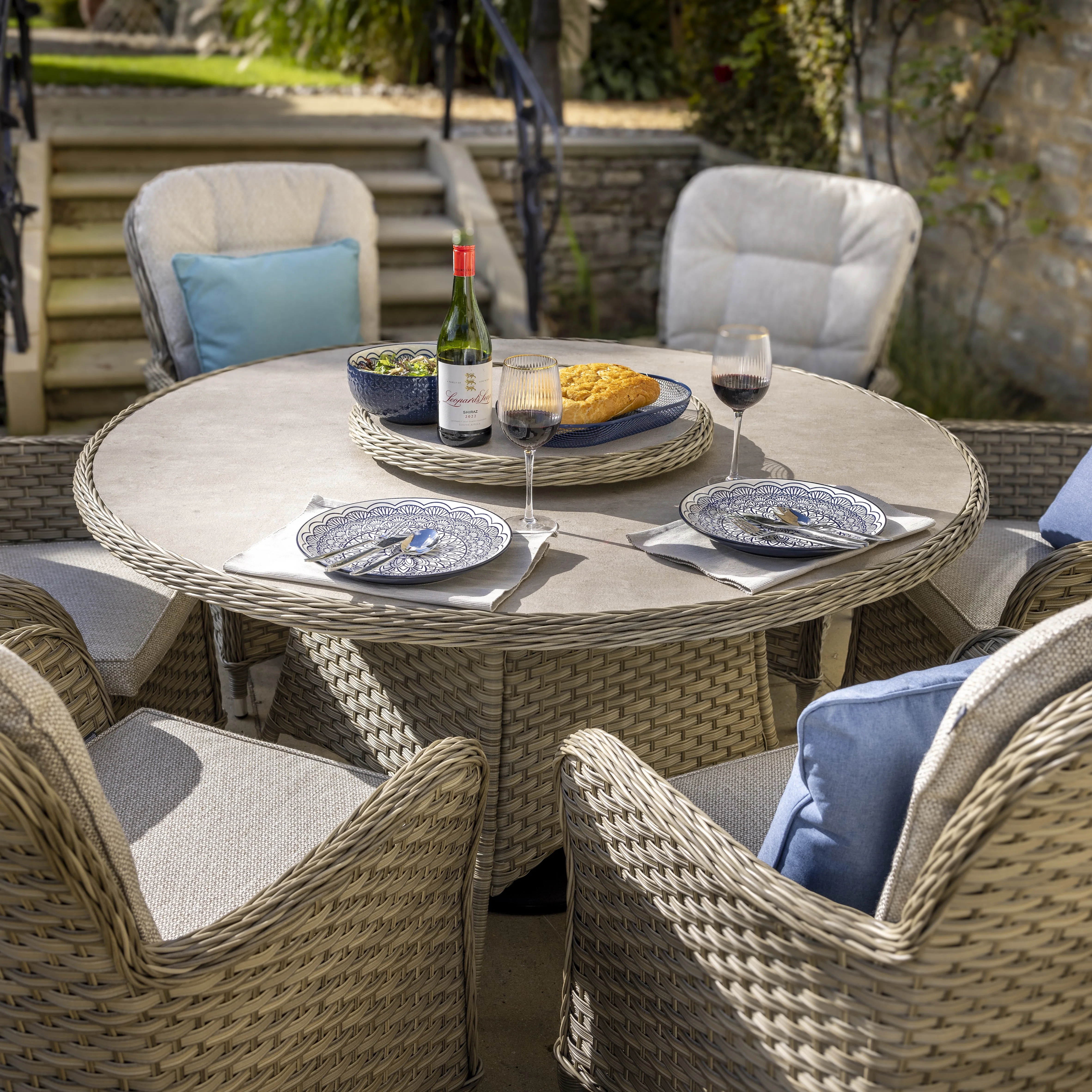 Eton Outdoor 6 Seat Round Dining Set | Hartman - Image 4