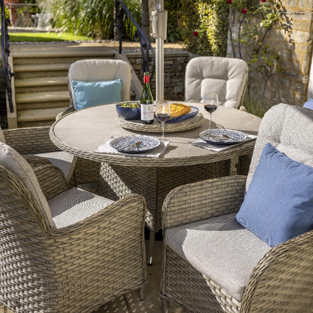 Eton Outdoor 6 Seat Round Dining Set | Hartman - Image 5