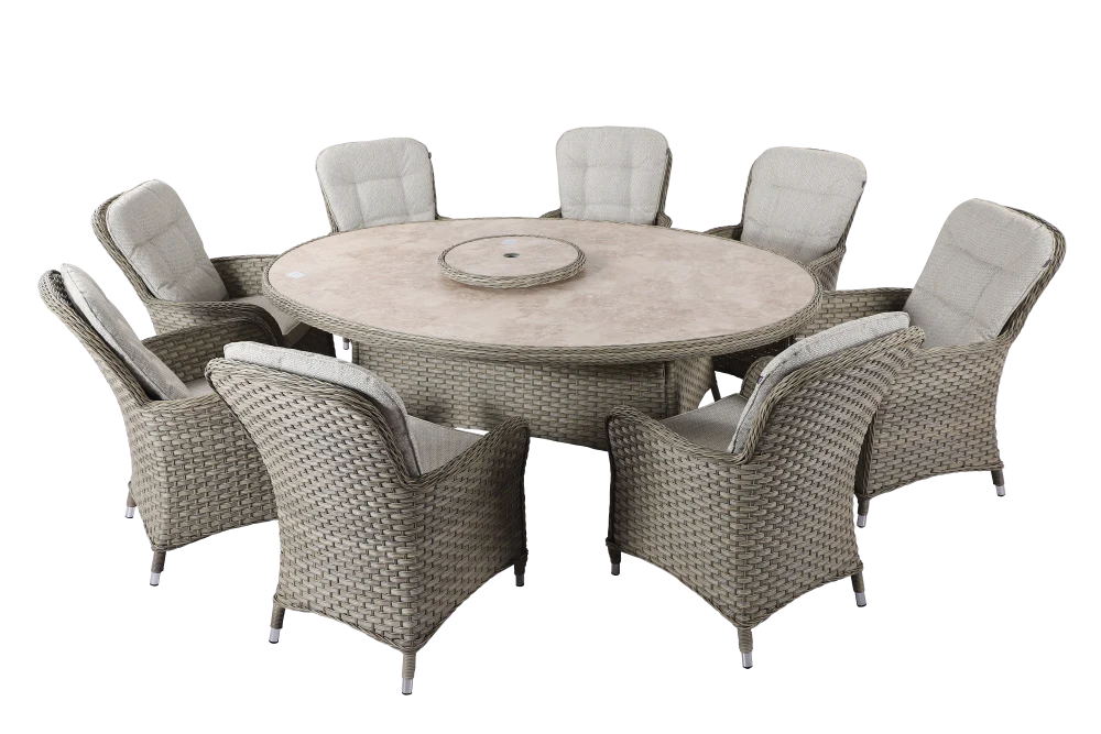 Outdoor 8 Seat Elliptical Dining Set - Eton By Hartman - Image 10