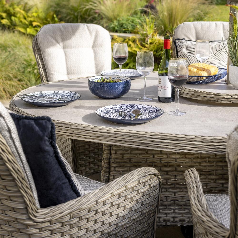 Outdoor 8 Seat Elliptical Dining Set - Eton By Hartman - Image 3
