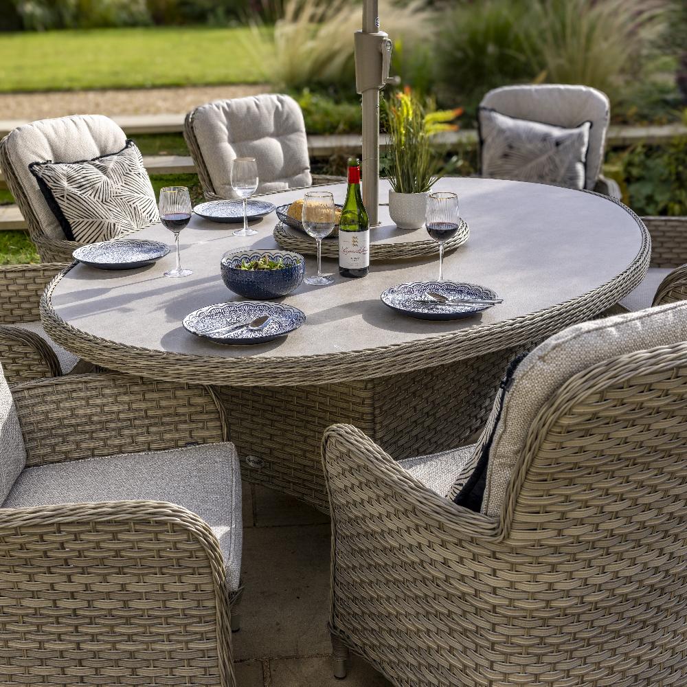Outdoor 8 Seat Elliptical Dining Set - Eton By Hartman - Image 4
