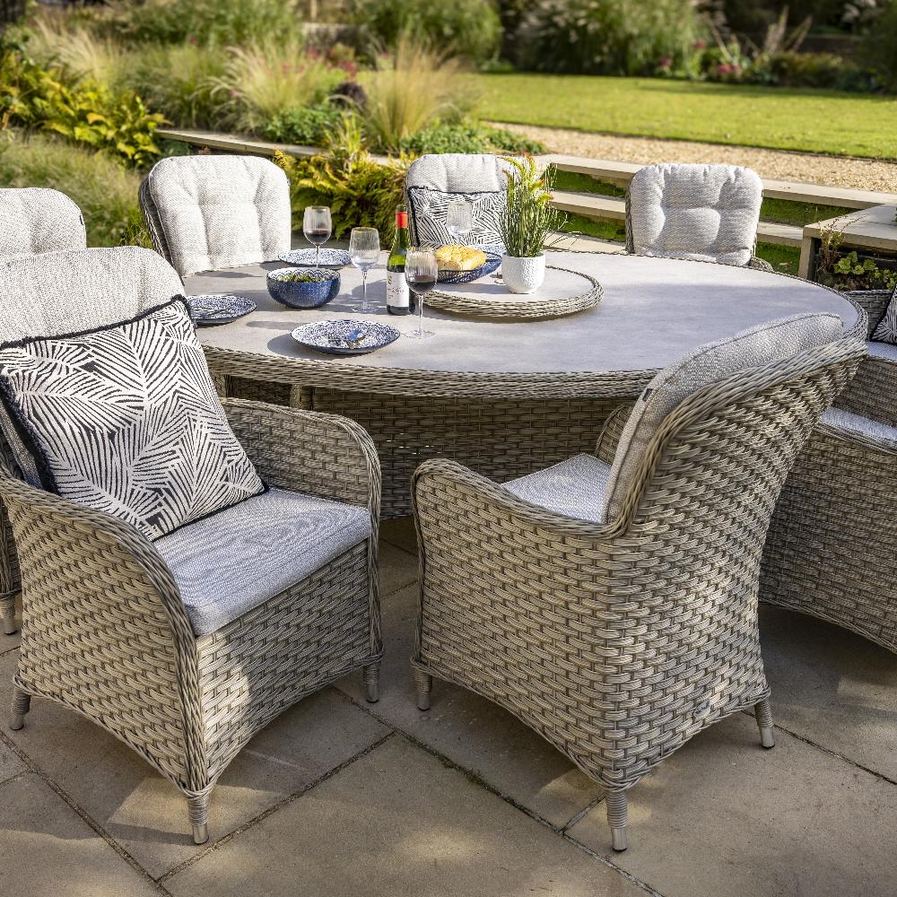 Outdoor 8 Seat Elliptical Dining Set - Eton By Hartman - Image 5