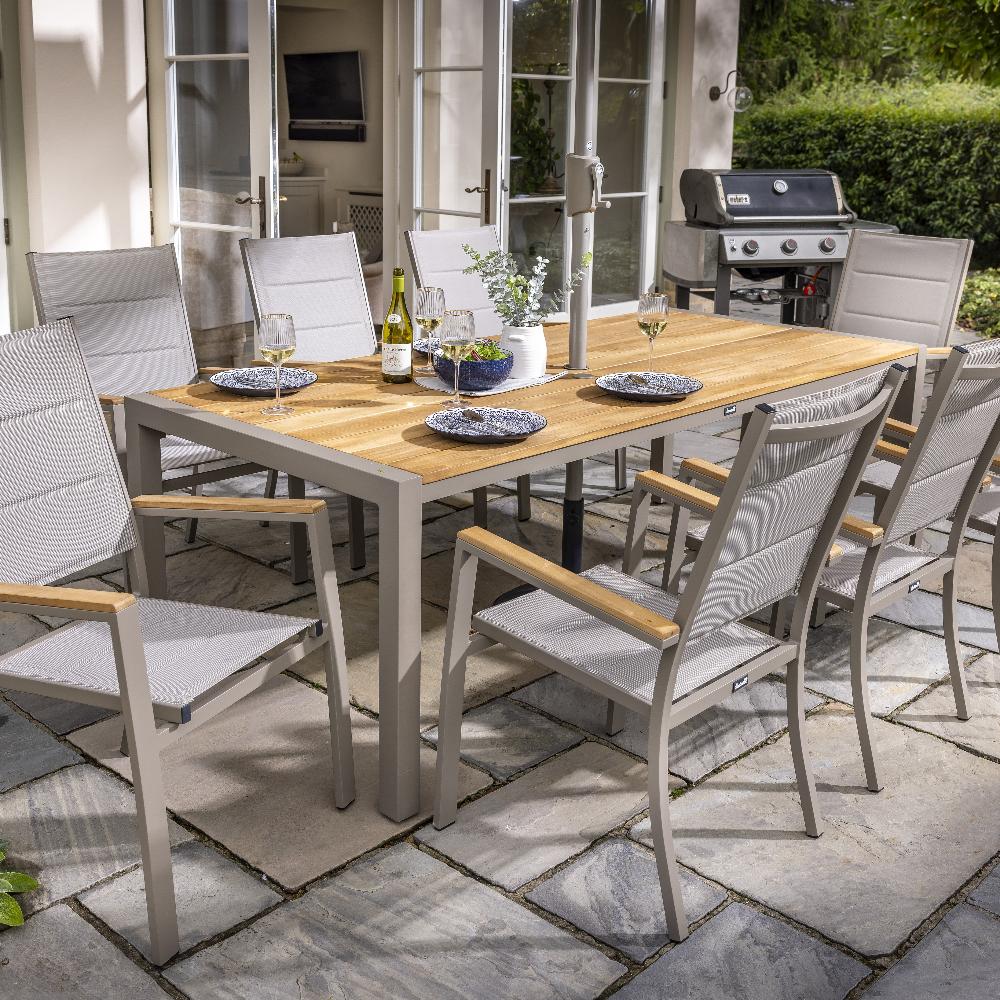 Outdoor 8 Seat Rectangular Dining Set | Ezra By Hartman - Image 11