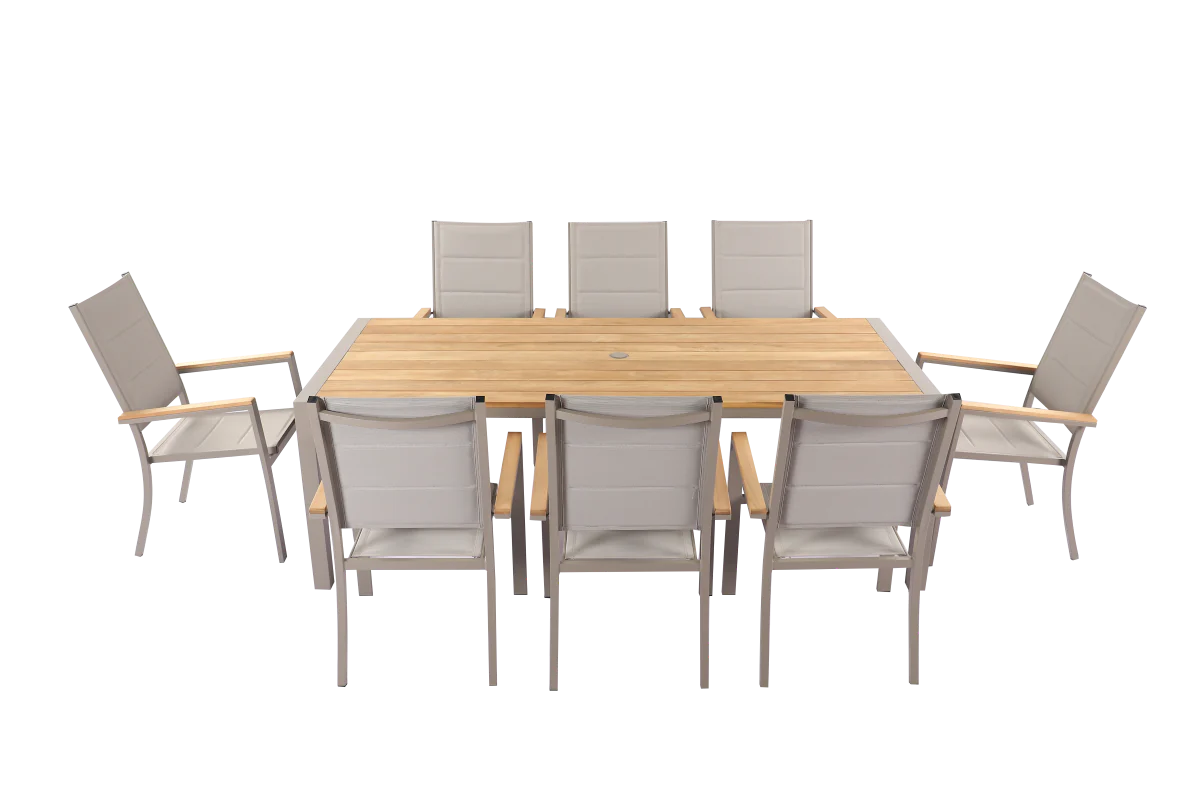 Outdoor 8 Seat Rectangular Dining Set | Ezra By Hartman - Image 13