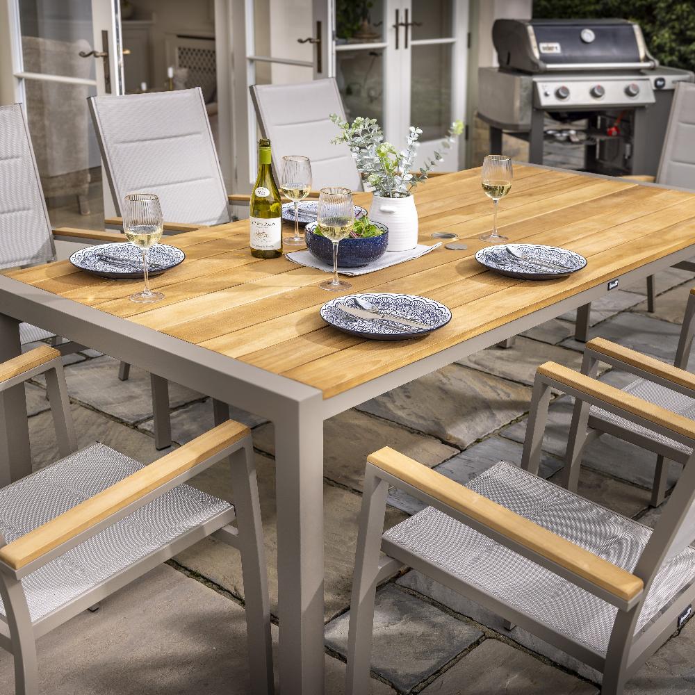 Outdoor 8 Seat Rectangular Dining Set | Ezra By Hartman - Image 7