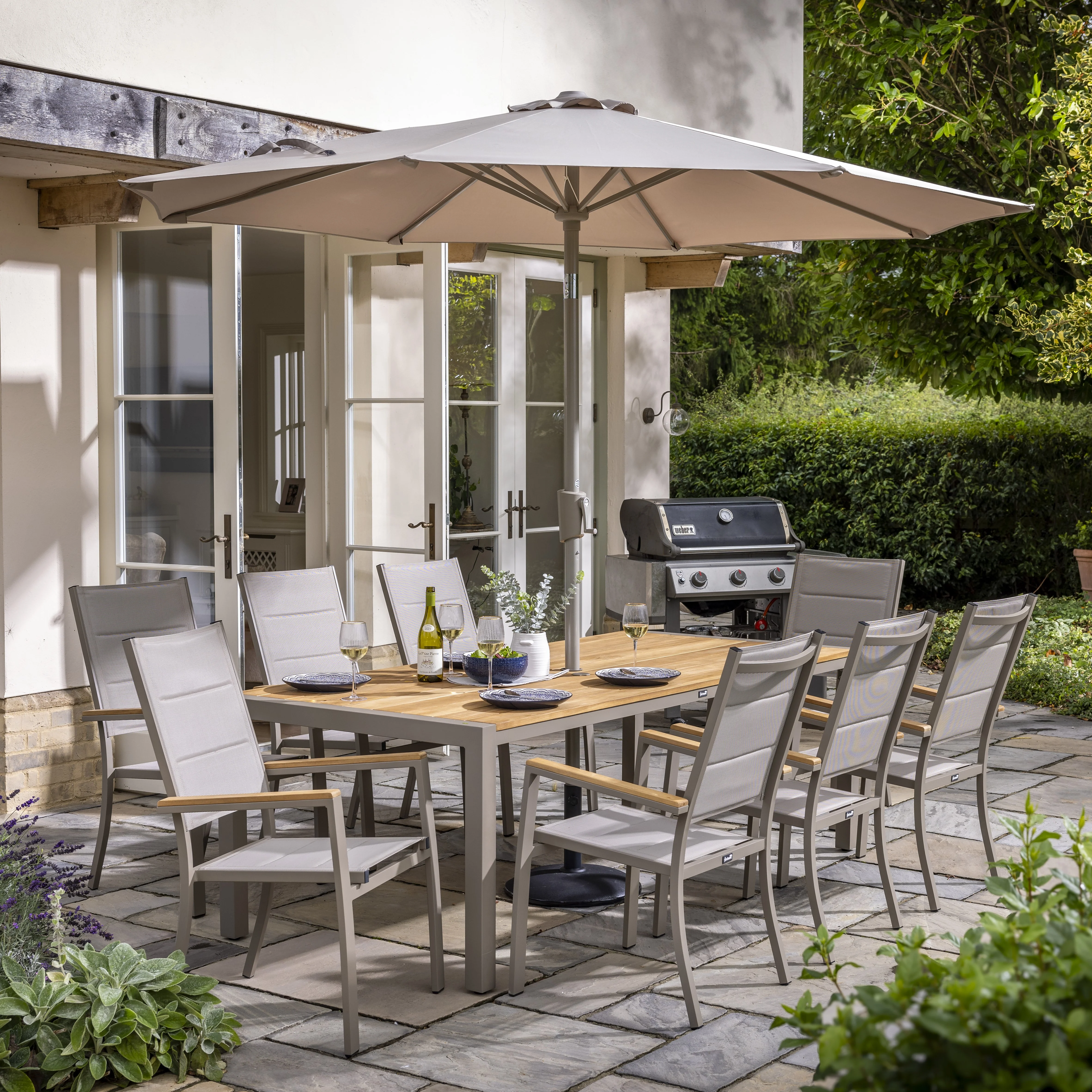 Outdoor 8 Seat Rectangular Dining Set | Ezra By Hartman - Image 9